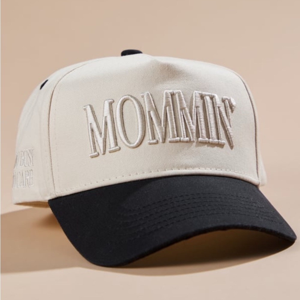 Black and Cream 'Mommin' Baseball Cap